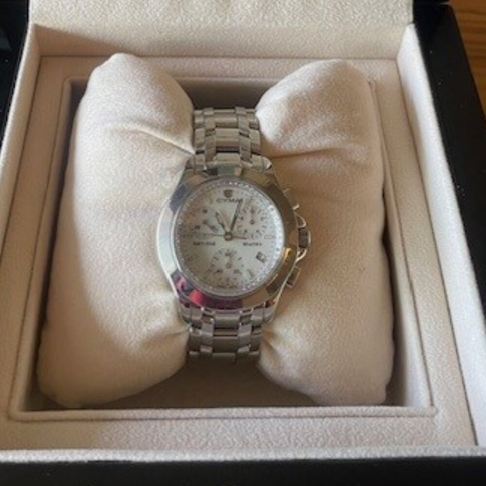 Women's Cyma Navy Star Watch with Diamonds